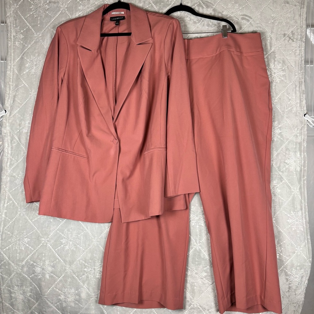 Lane Bryant Bryant Blazer & Allie Pant Suit Set Plus Size 28 Stretch Career Wear